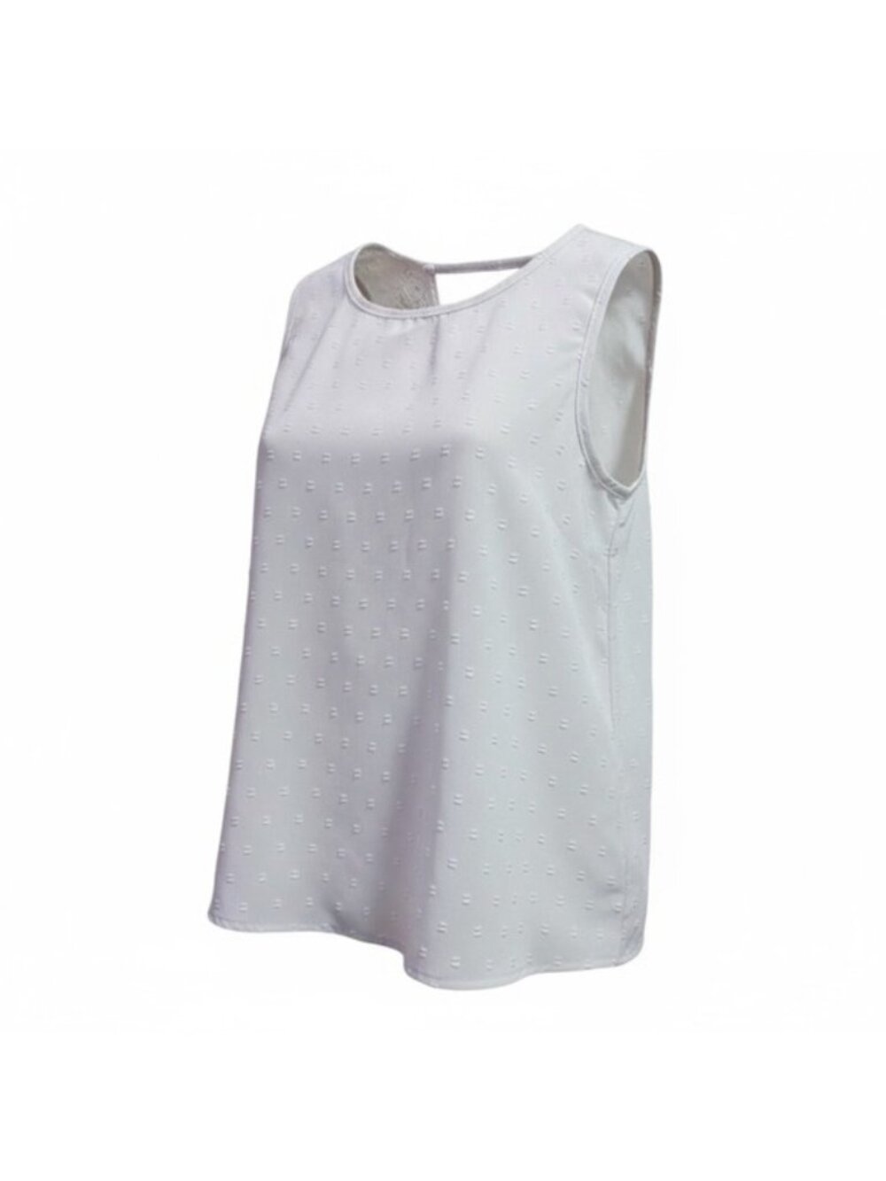 Dotted Swiss top, ecru,  deep v back, lacy,  flowy, medium